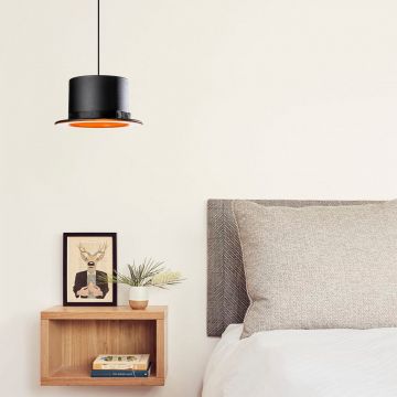 Lustră Fötr Sivani - MR-316, Negru - Portocaliu, Ø30x110 cm - Negru - Portocaliu