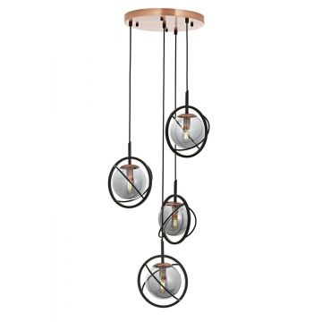 Lustra Hunt Chandelier 1850-4-2, Negru - Negru
