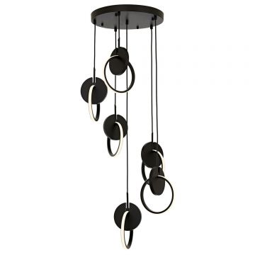 Lustra Hunt Chandelier 1874-6, Negru - Negru