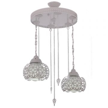 Lustra Hunt Chandelier 4142-2, Alb - Alb
