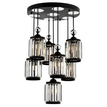 Lustra Hunt Chandelier 4318-7, Negru - Negru
