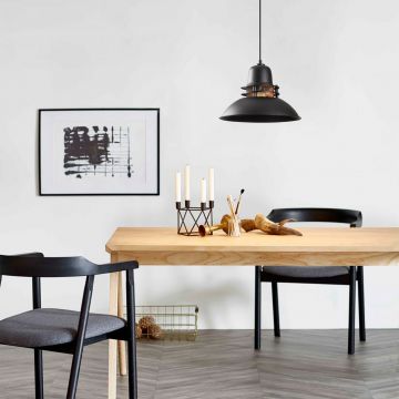 Lustră Sağlam - 3735, Negru - Auriu, Ø34x123 cm - Negru - Auriu