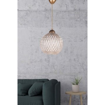 Lustră SH021, Argintiu - Alb - Auriu, Ø22x54 cm - Argintiu - Alb - Auriu