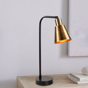 Veioză Emek - 5086, Negru - Vintage, Ø14x52 cm - Negru - Bronz