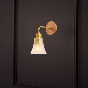 Aplică de perete Foca - N-131, Auriu, Ø13x28 cm - Auriu