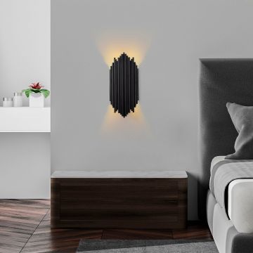 Aplică de perete Kara - 13345, Negru, 18x8x40 cm - Negru