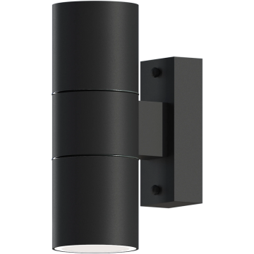 Calex Lampa de perete de exterior LED Calex Turin, 2x bec GU10, otel inoxidabil, IP54, inaltime 170 mm, Negru