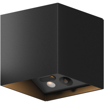 Calex Lampa de perete de exterior LED Calex Volterra, reincarcabila, 7W, 170 lm, IP44, Negru