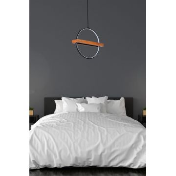 Lustră 8799-1, Negru - Lemn, Ø45x70 cm - Negru - Natural