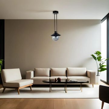 Lustră 8801-6, Negru - Fumuriu, Ø23x60 cm - Negru - Gri