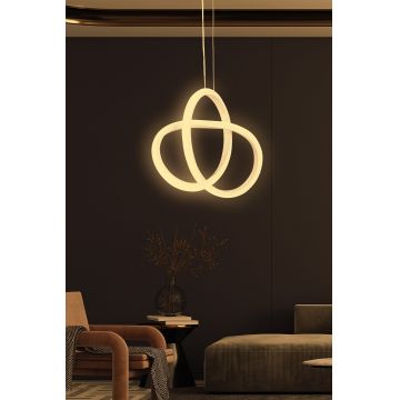 Lustră Aurigae White-Yellow Light, Alb, 30x25x2 cm - Alb - Galben