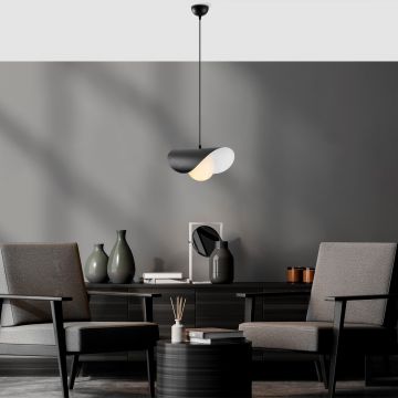 Lustră Camel 6, Negru - Alb, Ø50x105 cm - Bej - Negru - Alb