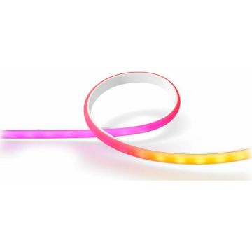 Philips Extensie banda LED RGB inteligenta, Philips Hue Gradient Lightstrip, 12.3W, 900 lm, lumina alba si colorata, IP20, Silicon, 100 cm