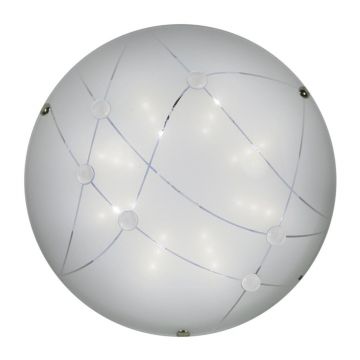 Plafonieră albă/verde LED cu abajur din sticlă ø 30 cm Duca – Candellux Lighting