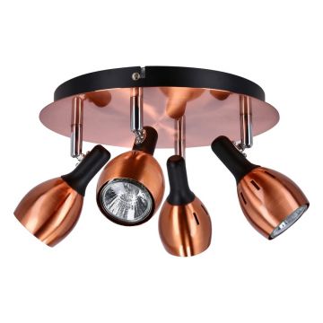 Plafonieră arămie cu abajur din metal 35x35 cm Cross – Candellux Lighting
