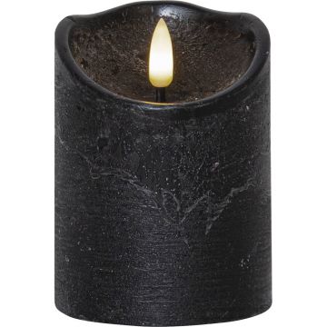 Lumânare cu LED din ceară neagră Star Trading Flamme Rustic, înălțime 10 cm
