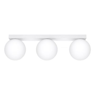 Plafonieră albă cu abajur din sticlă ø 12 cm Umerta – Nice Lamps