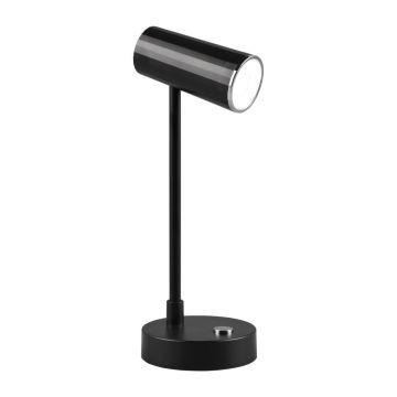 Veioză negru-lucios LED cu intensitate reglabilă (înălțime 28 cm) Lenny – Reality