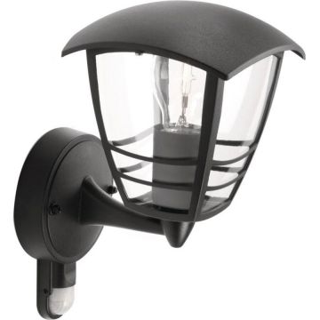 Philips Aplica (felinar) exterior cu senzor Philips Creek, varf jos, E27, 1x60W, Negru