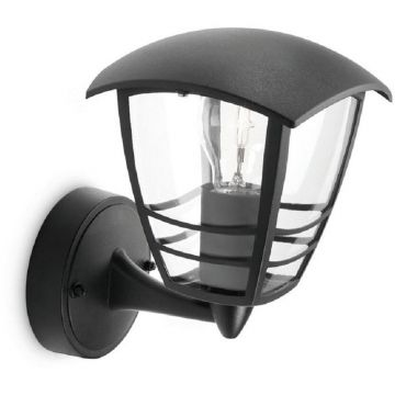 Philips Aplica (felinar) exterior varf sus Philips Creek, E27, 1 x 60W, Negru