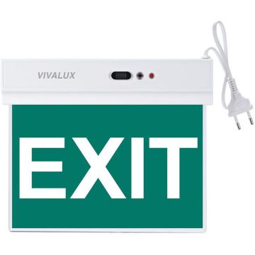 VIVALUX Lampa emergenta Vivalux Exit/Iesire, LED 1.8 W, lumina rece, baterie LI-ion 3.7V, 600 mAh, IP20, pictograme incluse