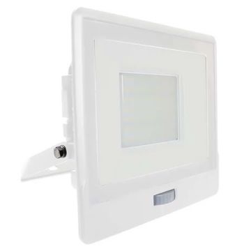 Proiector LED SMD 50W 6400K IP65 CU SENZOR MISCARE - ALB