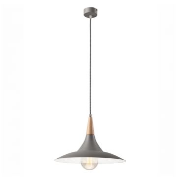 Lustră gri cu abajur din metal ø 30 cm Ufo – LAMKUR