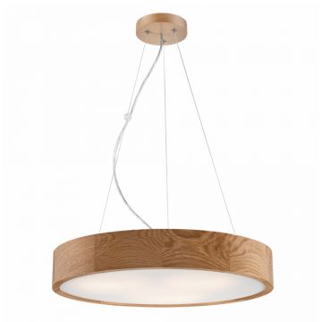 Lustră maro cu abajur din sticlă ø 47 cm Eveline – LAMKUR