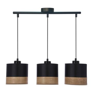 Lustră neagră cu abajur textil ø 15 cm Porto – Candellux Lighting
