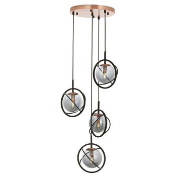 Lustra, Aurora, 301AUR1256, Metal, Negru/Bronz
