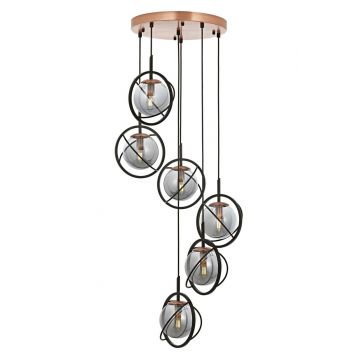 Lustra, Aurora, 301AUR1257, Metal, Negru/Bronz