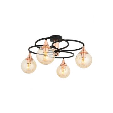 Lustra, Avonni, 683AVN1127, Metal, Negru/Bronz