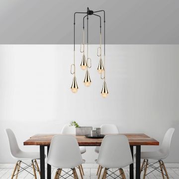 Lustra, Opviq, 892OPV1481, Metal, Negru