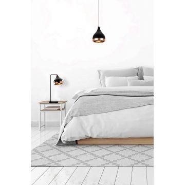 Set lampa si lustra, Opviq, 892OPV9106, Metal, Negru/Cupru