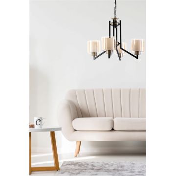 Lustra, Stala, 846STL2922, Metal, Negru/Cupru
