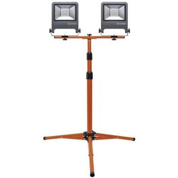 LEDVANCE 2 Proiectoare LED (lampa de lucru) cu stativ Ledvance Worklight Tripod, 2x50W, 220-240V, 2x4500 lm, lumina neutra (4000K), IP65/IK06/IP44, inaltime ajustabila 1.8m, Aluminiu
