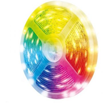 Banda LED RGB inteligenta LogiLink SH0126, Wi-Fi, 400 lm, lumina colorata, autoadeziva, IP65, compatibil TUYA/Amazon Alexa/Google Home, 5m