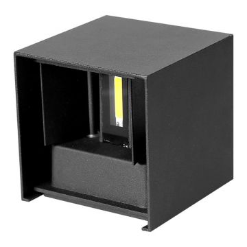 Aplica LED de perete Interior/Exterior Techstar®, Putere 12W, Culoare Lumina 3000K, 1100 lm, 10x10 cm, IP 65, Negru