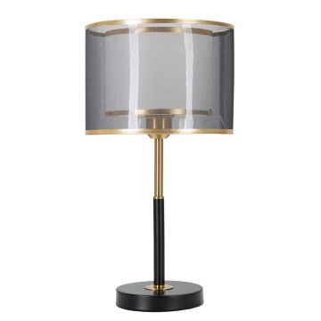 Lampa de masa Levels, Mauro Ferretti, Ø25 x 48 cm, 1 x E27, 40W, fier/textil, negru/auriu