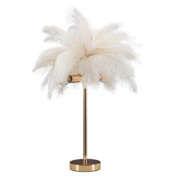 Lampa de masa Palm White, Mauro Ferretti, Ø40 x 55 cm, 2 x E14, 40W, fier, auriu/alb