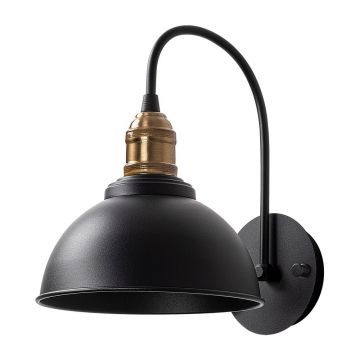 Aplică de perete neagră ø 21 cm Varzan – Opviq lights