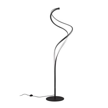 Lampadar negru LED cu abajur din metal (înălțime 160 cm) Nala – Trio Select