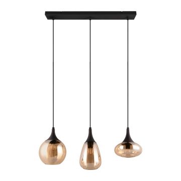 LustrÄneagrÄu0083/portocalie cu abajur din sticlÄLumina âu0080Trio