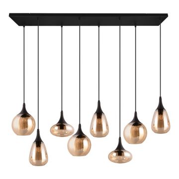 LustrÄneagrÄu0083/portocalie cu abajur din sticlÄLumina âu0080Trio