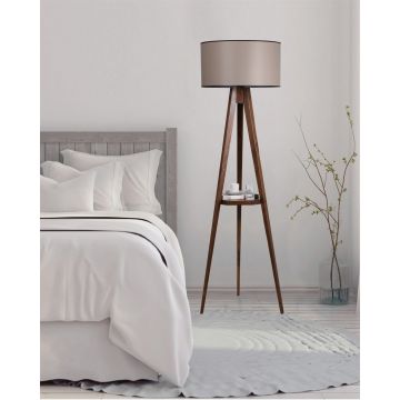 Lampadar cu raft, Luin, 8282-2, E27, 60 W, lemn/textil