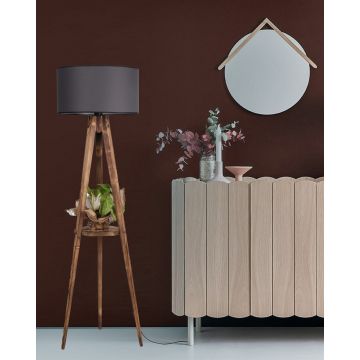 Lampadar cu raft, Luin, 8283-2, E27, 60 W, lemn/textil