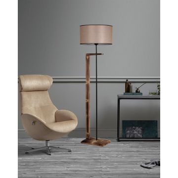 Lampadar, Luin, 8277-3, E27, 60 W, metal/lemn/textil
