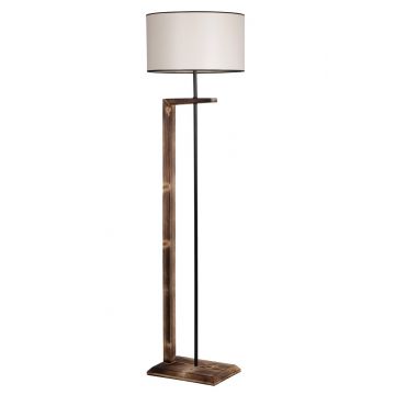 Lampadar, Luin, 8277-4, E27, 60 W, metal/lemn/textil