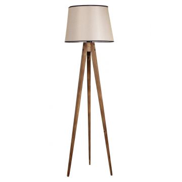 Lampadar, Luin, 8285-8, E27, 60 W, lemn/textil