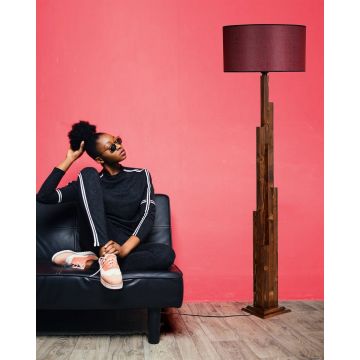 Lampadar, Luin, 8301-2, E27, 60 W, lemn/textil